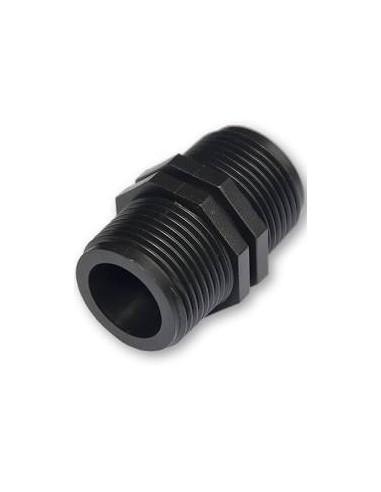 Mamelon PP Noir - Métal free - M 3/4 3/4 M - Polypropylène, Facilité de montage et démontage, Résistance de 16 bars à 20°_0