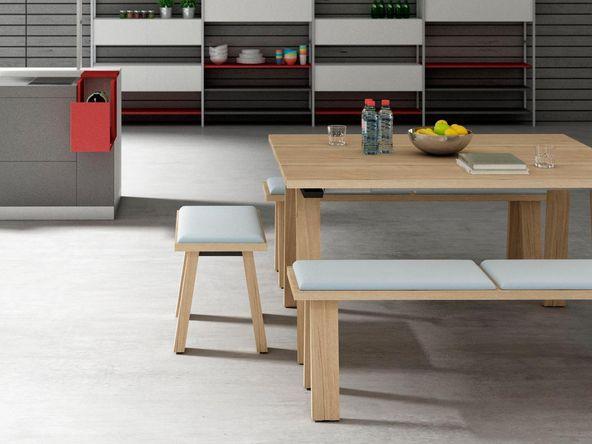 Banc Trendwood de Denomics aspect chêne vieilli avec piètement en A_0
