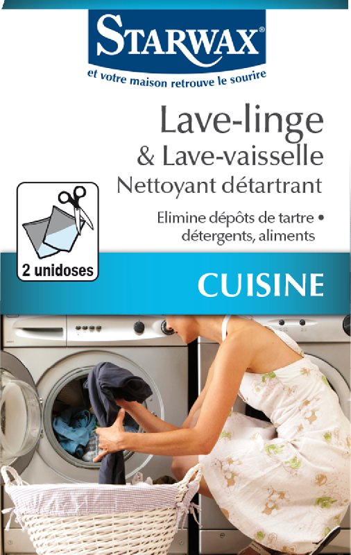 Nettoyant détartrant lave-linge et lave-vaisselle STARWAX - 2 x 75 g - Fabrication française_0