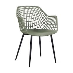 Now's Home - Lot 2 Fauteuils De Table En Polypropylene Kaki 56x57x84cm Bradley - vert 3256390249278_0