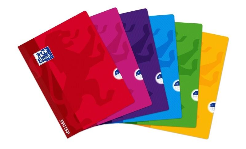 Oxford Lot de 40 Cahier Openflex piqué 24x32, 48p./24 feuilles 90g/m², Séyès, coloris assortis (6) - 3020120040059_0
