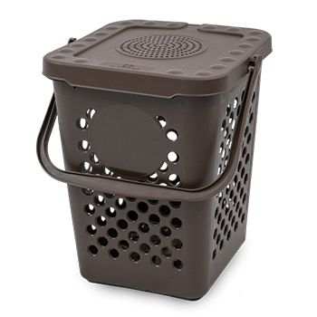 Seau à compost ajouré 10L marron - Réf. 2AM001 - Polypropylène recyclable et résistant_0