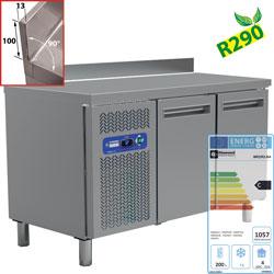 Table ventilée 2 portes gn 1/1 260 litres profi line 1350x700xh880/900 frigorifique - MR2/R2-BA_0
