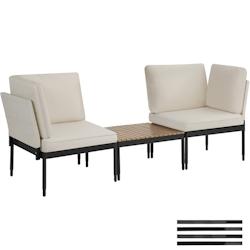 TecTake GmbH tectake Ensemble de salon de jardin MAGALUF 5-en-1 en aluminium - anthracite/gris - 406025 - gris aluminium 406025_0