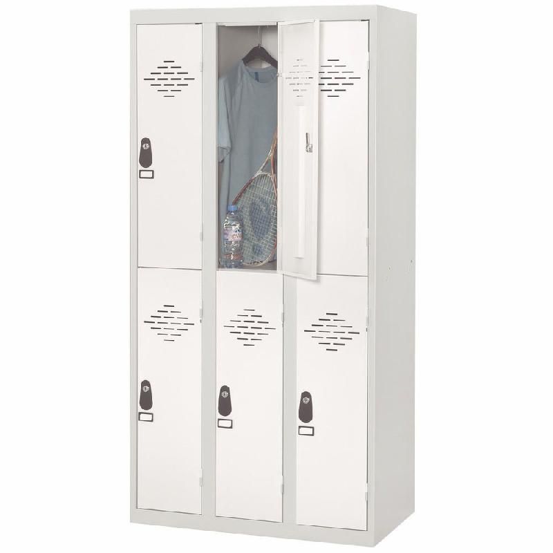 VESTIAIRE MULTI-CASIERS AVANTAGE - 2 CASIERS - 3 COLONNES - CORPS GRIS - PORTES BLANC