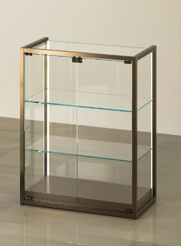 Vitrine TM/75BVA - Gold - Structure bronze, double porte vitrée et éclairage LED_0