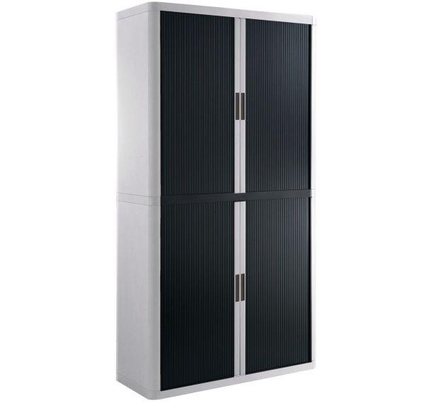 ARMOIRE EASY OFFICE HAUTEUR 204 CM CORPS BLANC RIDEAUX COLORIS NOIR - MANUTAN COLLECTIVITÉS