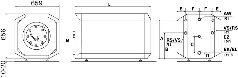 Ballon horizontal ECS 300 litres - WST300 1 HRC - Classe énergétique B - Réf. 8718542996_0
