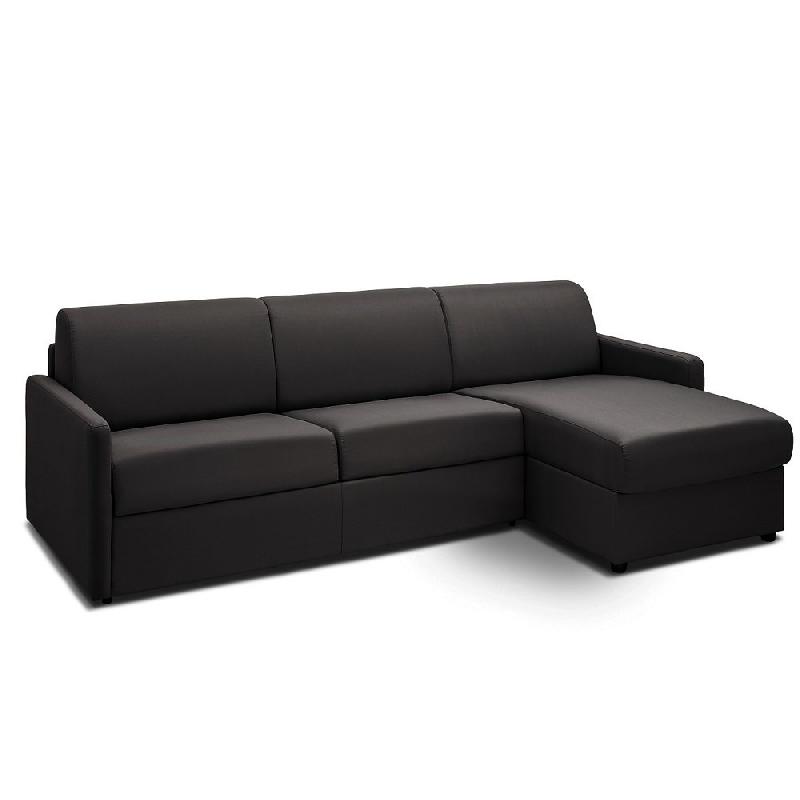 Canapé d'angle convertible express Paradiso gris graphite - Couchage 140 cm - Matelas Excellence Literie 14 cm_0