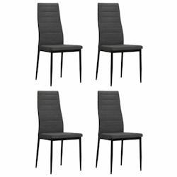 Décoshop26 - Lot de 4 chaises de salle à manger cuisine cadre métallique en tissu gris foncé CDS021547 - gris 3000014531535_0