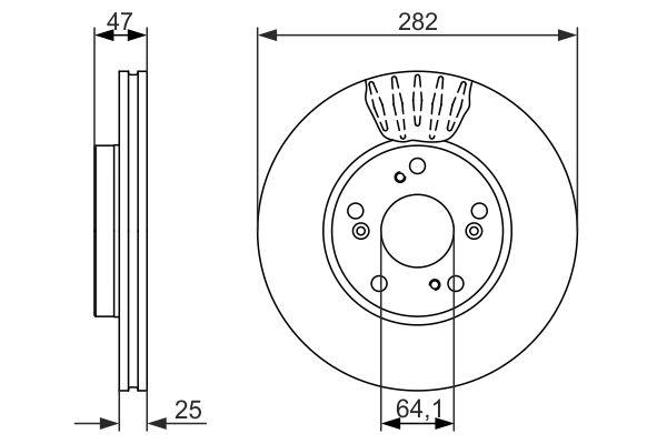 Disque de frein Bosch 0986479686 - ventilé, avant, boîte de 2 disques_0