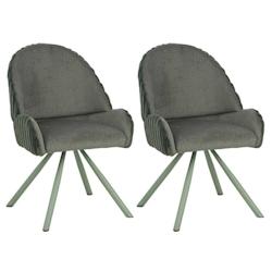 Fauteuil en tissu côtelé Sedia (Lot de 2) vert Mauro Ferretti - vert 8024609382413_0
