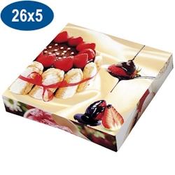 Firplast - Boîte pâtissière charlotte en carton 26x26x5 cm - Décor orange - Réf. 3104400569499_0