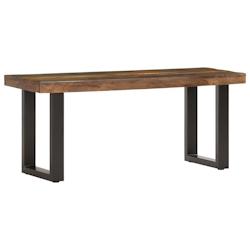 Helloshop26 - Banc banquette 110 x 35 x 46 cm bois de récupération solide et acier 02_0011005 - 3000604282724_0