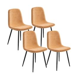 Helloshop26 - Chaises de salle à manger lot de 4 support métallique pieds réglables nettoyage facile chaises de cuisine tissu 12_0004986 - 30002227_0