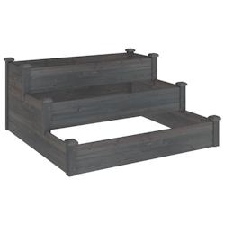 Helloshop26 - Jardinière bac lit surélevé plantes fleurs terrasse jardin de jardin 120 x 120 x 56 cm bois massif de sapin gris 02_0039340 - 3000218_0
