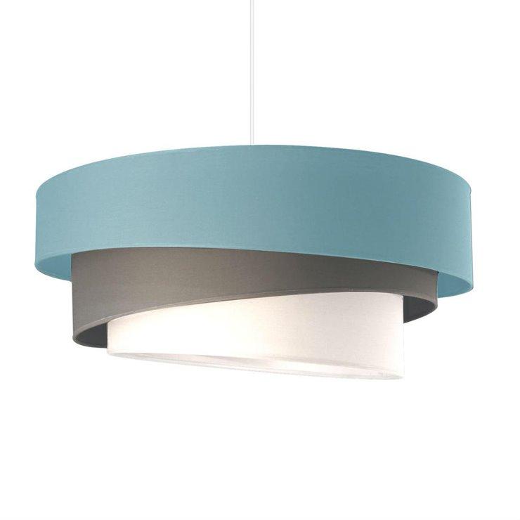 IONOS-SUSPENSION CYLINDRE TEXTILE Ø58CM BLEU GRIS BLANC METROPOLIGHT