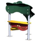 Maisonnette inox PE avec banc - Gamme Microparc MAZI02PE - Structures de jeux à thèmes - CREA Equipements_0