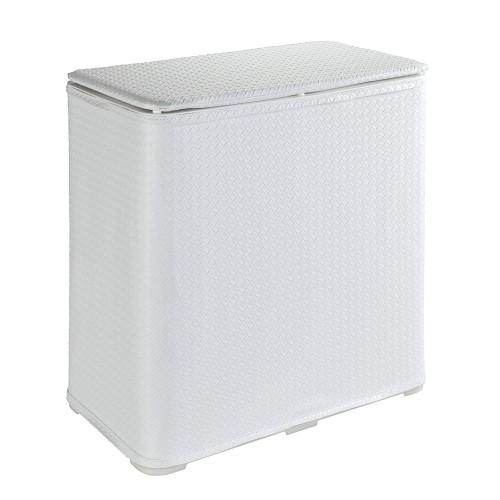 SoBuy BZR67-W Meuble Bas Armoire Toilette avec 1 Panier bac à Linge  basculant Meuble de Rangement Corbeille à Linge Coffre à Linge Porte  Vêtement