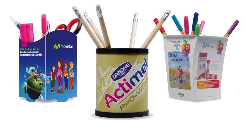 Pot à stylos publicitaire personnalisable - 3 formats : carré, rond ou pot - Livré à plat_0
