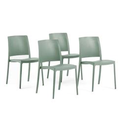 RATTATAN Set 4 Chaises Empilables en Polypropylène avec fibre de verre pour Jardin ou intérieur, hydrofuges et résistantes, design moderne - MARIA_0