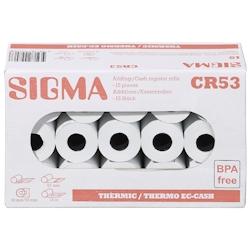 SIGMA Rouleaux de caisses thermiques CR53, 57 mm x 12 m, 15 unités - blanc papier 1985_0