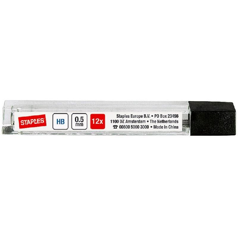 STAPLES ETUI DE 12 MINES STAPLES HB 0,5 MM