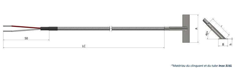 Thermistance de surface Clinquant (angle 45°) - HS11 - PTC, NTC, matériaux et câbles variés_0