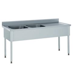 Tournus Equipement Plonge 2 bacs 1 égouttoir à droite sans robinetterie longueur 1800 mm Tournus - 806674 - plastique 806674_0