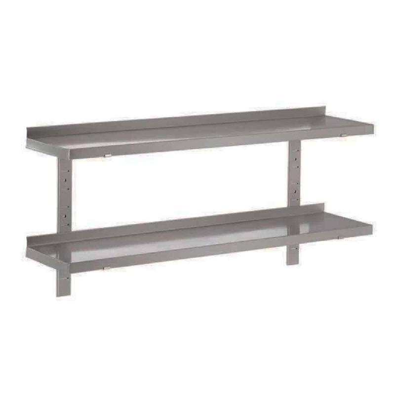 Étagère professionnelle inox cuisine sur crémaillère pleine P 300 mm (Longueur, mm: 1400 - Réf 2ETPLC143-1)_0