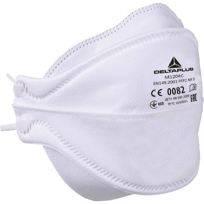 Boîte de 20 demi-masques jetables FFP2 pliables 4 volets - M1204C - fibre synthétique non tissée_0