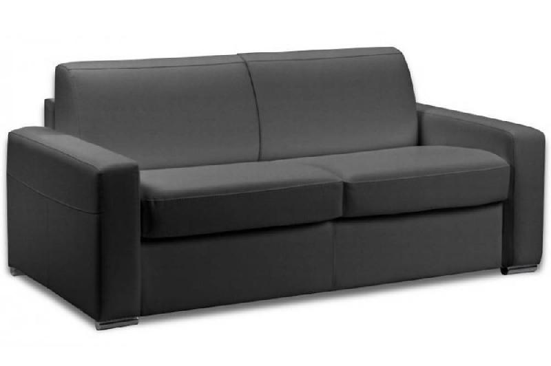 CANAPÉ CONVERTIBLE 3 PLACES EXPRESS MASTER COUCHAGE 140CM TWEED GRAPHITE MATELAS 18CM SOMMIER LATTES RENATONISI_0