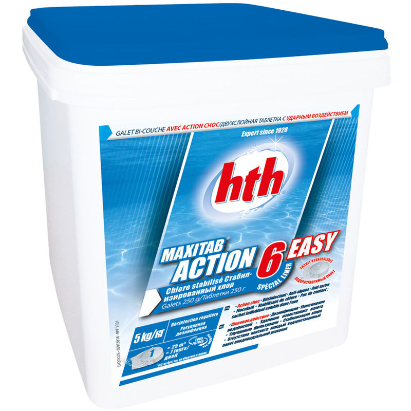 CHLORE GALETS 6 ACTIONS MAXITAB SPÉCIAL LINER - 5 KG - HTH