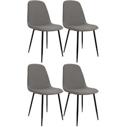 CLP Chaise de salle à manger Maryam Gris clair/Tissu - gris textile 327447_0