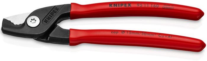 Coupe-câble 160 mm - KNIPEX - Revêtement en plastique - Coupe facile et précise_0