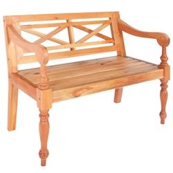 Helloshop26 - Banc banquette batavia 98 x 50 x 82 cm bois d'acajou massif marron clair 02_0011008 - 3000604447765_0