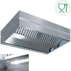 Hotte centrale Kubo KCC1615 - acier inox AISI 304, filtres inox à labyrinthes, éclairage encastré IP65_0