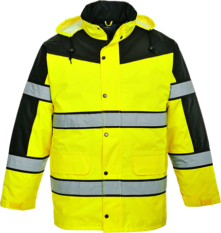 Parka hivis bicolore jaune S462 - bandes réfléchissantes - capuche détachable - étanche et isolante - certifiée CE_0