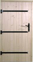 Porte battante - portes de service bois (sapin) - ouverture extérieure - serrure de sûreté à cylindre_0