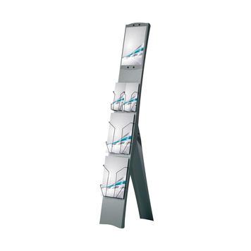 Présentoir porte-brochures sur pied Korfu - Repliable, avec sac de transport, pour formats A4, A5 ou 1/3 A4_0