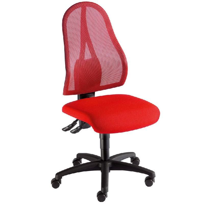 SIÈGE DE BUREAU ERGONOMIQUE OPEN POINT COLOR - AJUSTABLE - EN MAILLE FILET - HAUTEUR DOSSIER 58 CM - COULEUR ROUGE