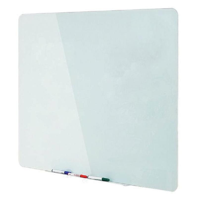 Tableau Noir Magnétique Mural Tableaux effaçable - 50x50 cm - Verre trempé  - 4 Aimant 1 Stylo Blanc 1 Essuie-glace