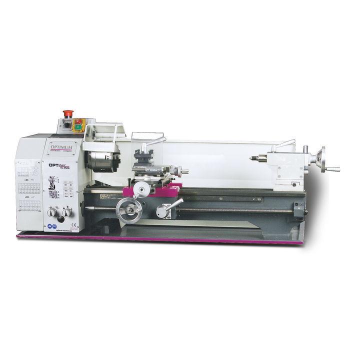 Tour à métaux d'établi Optiturn TU2506 400V - hauteur des pointes 125 mm, entre-pointes 550 mm, alésage 26 mm, 0,75 kW, 6 vitesses_0