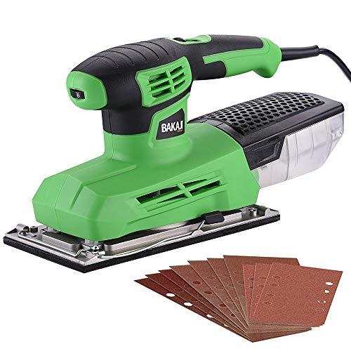 Ponceuse orbitale Bakaji - 300 W, vitesse réglable 6000-12000 tr/min, aspiration automatique, bandes abrasives incluses_0