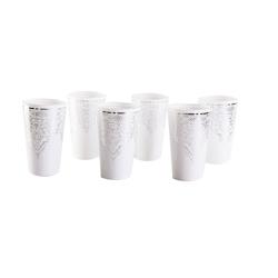 Aulica Set 6 Verres A The Blanc Et Argent - 701101_0