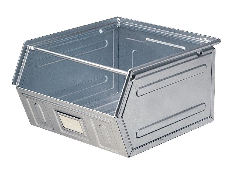 Bac à bec métallique zingué 63 litres - grand volume - gerbable - traitement galvanisé à chaud_0