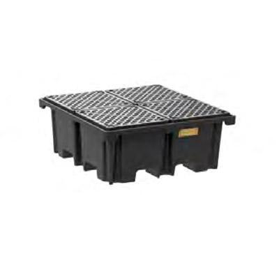 Bac de rétention FÛT-PE 400/4 capacité de charge élevée - Pour huiles, gasoil, fioul, diesel, produit chimiques - CEMO - 11278_0