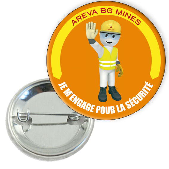 Badge professionnel personnalisé 56mm - épingle - a votre image_0