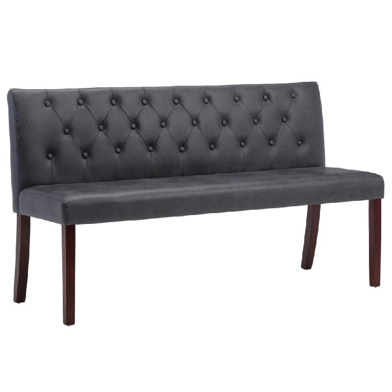 BANC BANQUETTE 148,5 X 52 X 84,5 CM SIMILICUIR DAIM GRIS 02_0010959_0