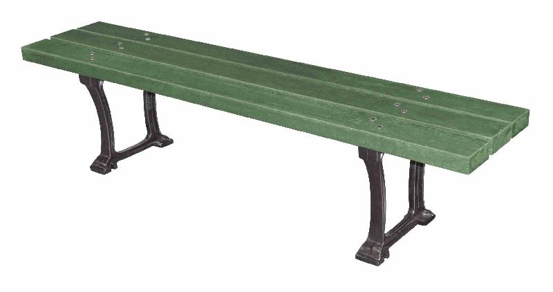 Banquette Galway en plastique recyclé - 180 cm - Pieds en fonte antirouille_0